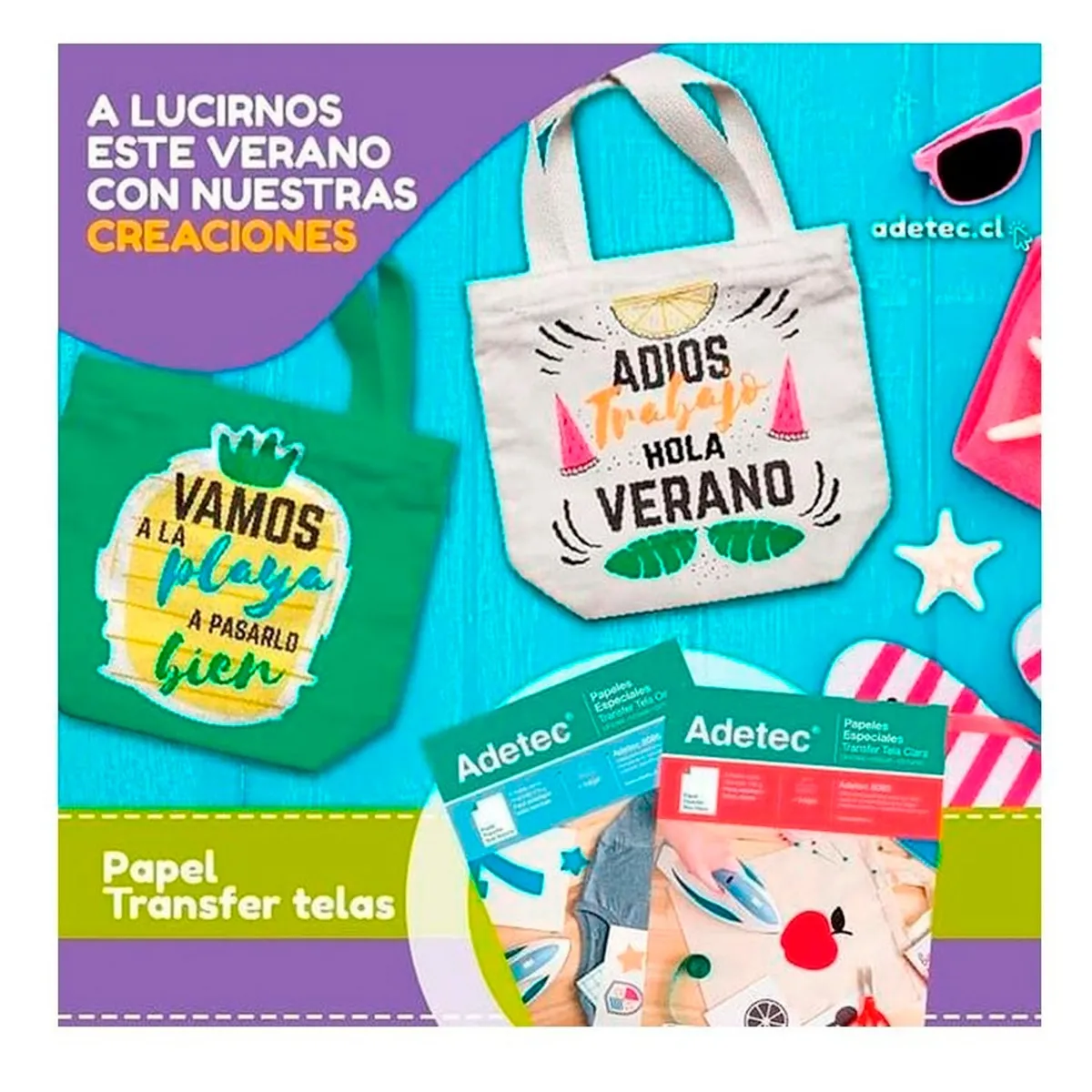 ADETEC - Papel Transfer Para Telas ropa Oscura Para Impresoras Inkj