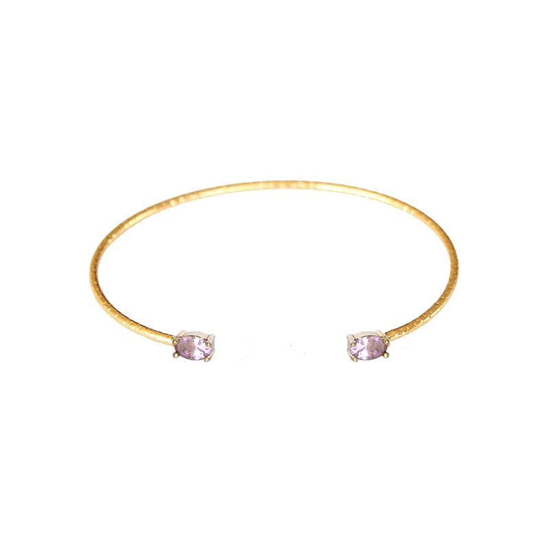 TURKUAZ - Esclava Corazones Rosa  - Baño de oro 22k