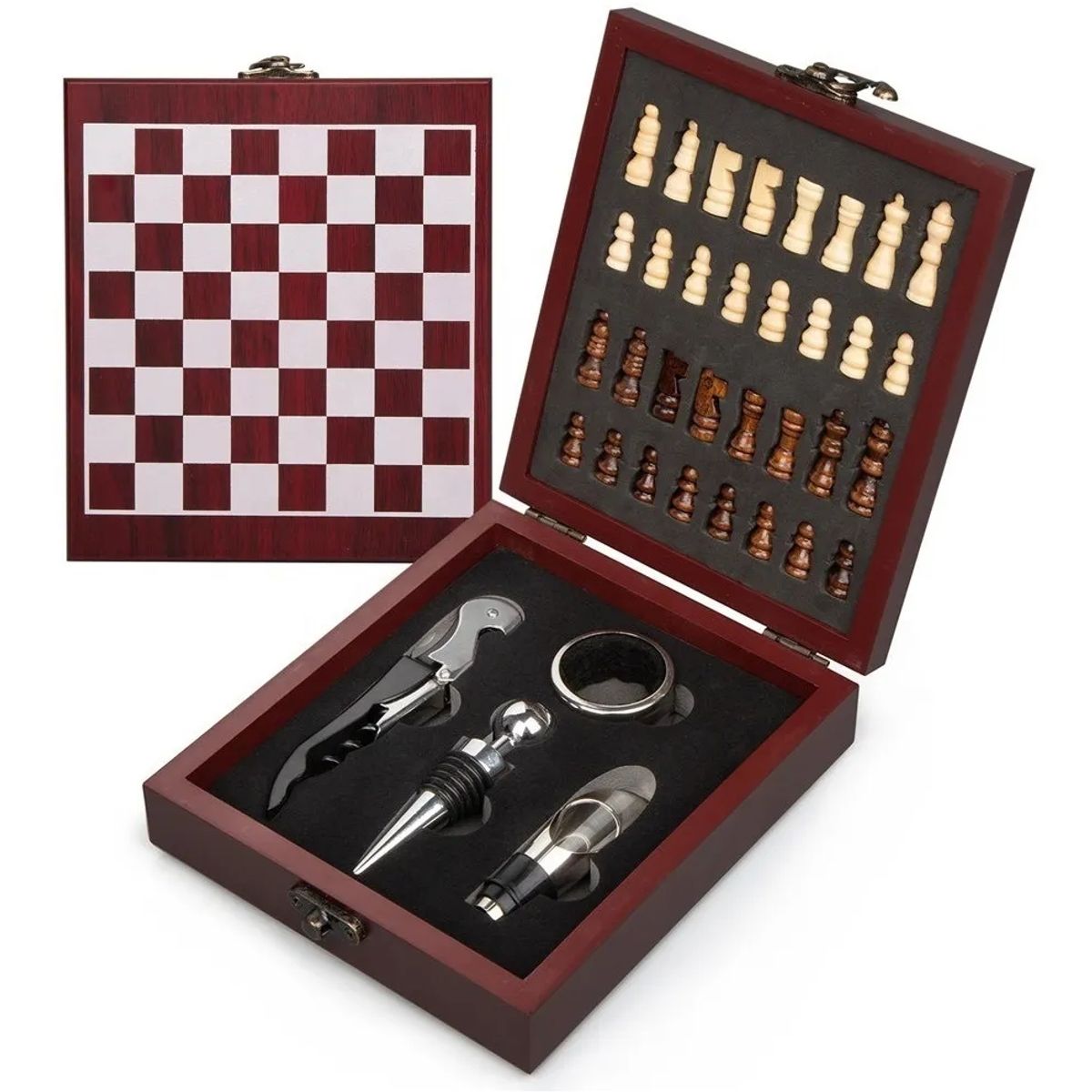 GENERICO - Set De Juego Ajedrez Con Accesorios Vino Sacacorchos