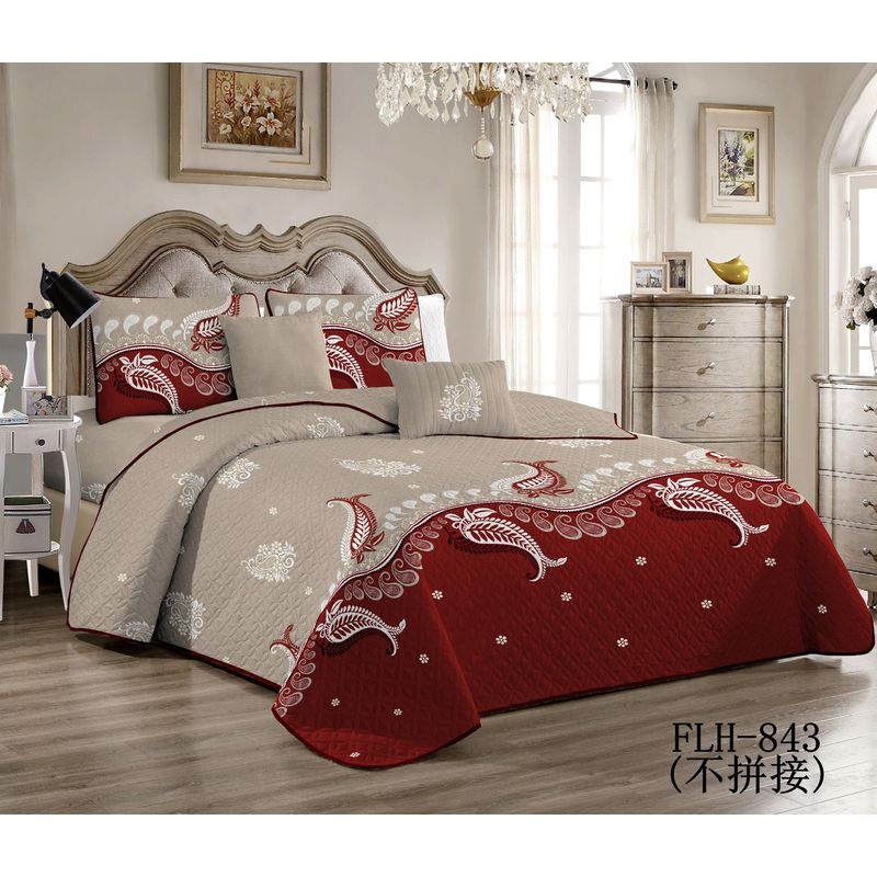 GENERICO - CUBRECAMA 2 PLAZAS ESTAMPADO CON FUNDAS DE ALMOHADA.