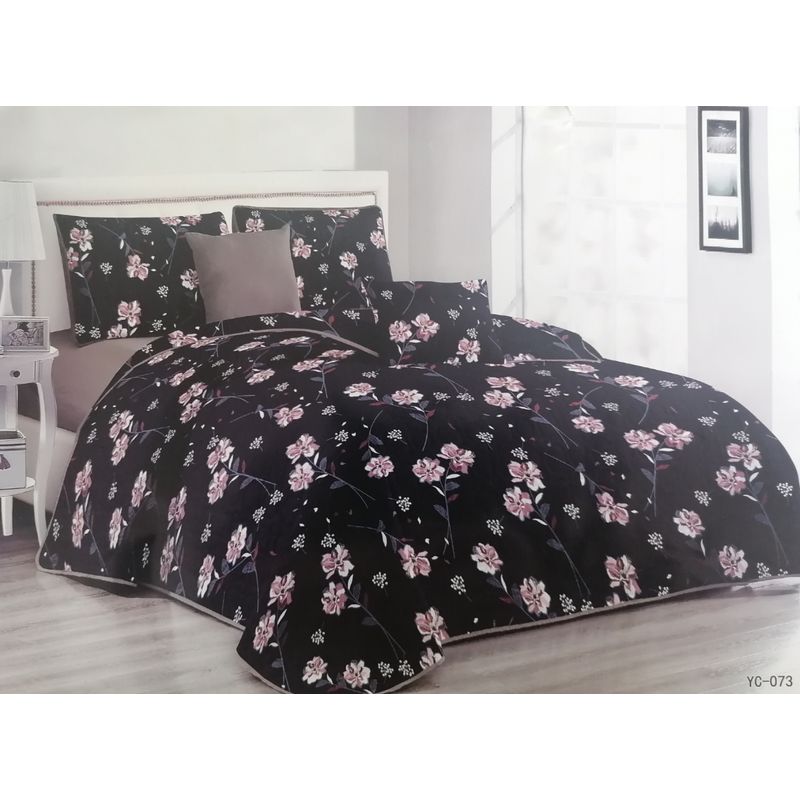 GENERICO - CUBRECAMA 2 PLAZAS ESTAMPADO CON FUNDAS DE ALMOHADA.