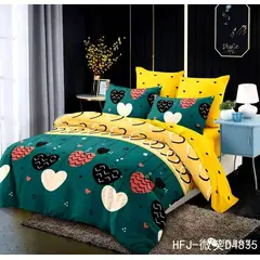 GENERICO - CUBRECAMA 2 PLAZAS ESTAMPADO CON FUNDAS DE ALMOHADA.