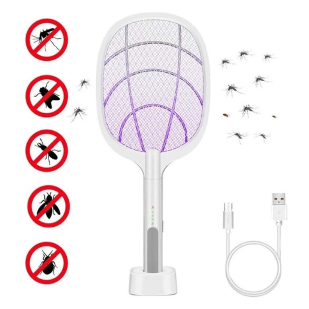 GENERICO - Matamoscas Mosquitos Recargable Usb Uso Manual y Atracción