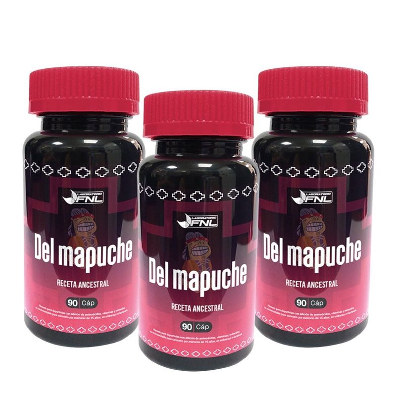 FNL - Del Mapuche Fnl 180 Capsulas 3x60 Caps. Vigorizante