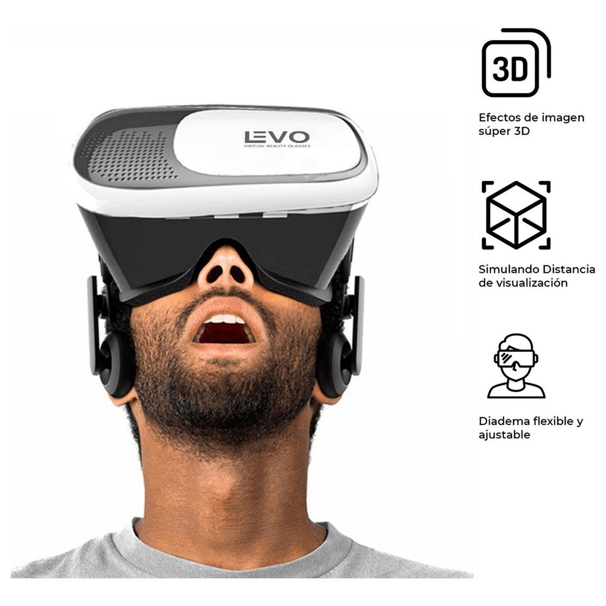 LEVO - Vr Box + Control Lente De Realidad Virtual