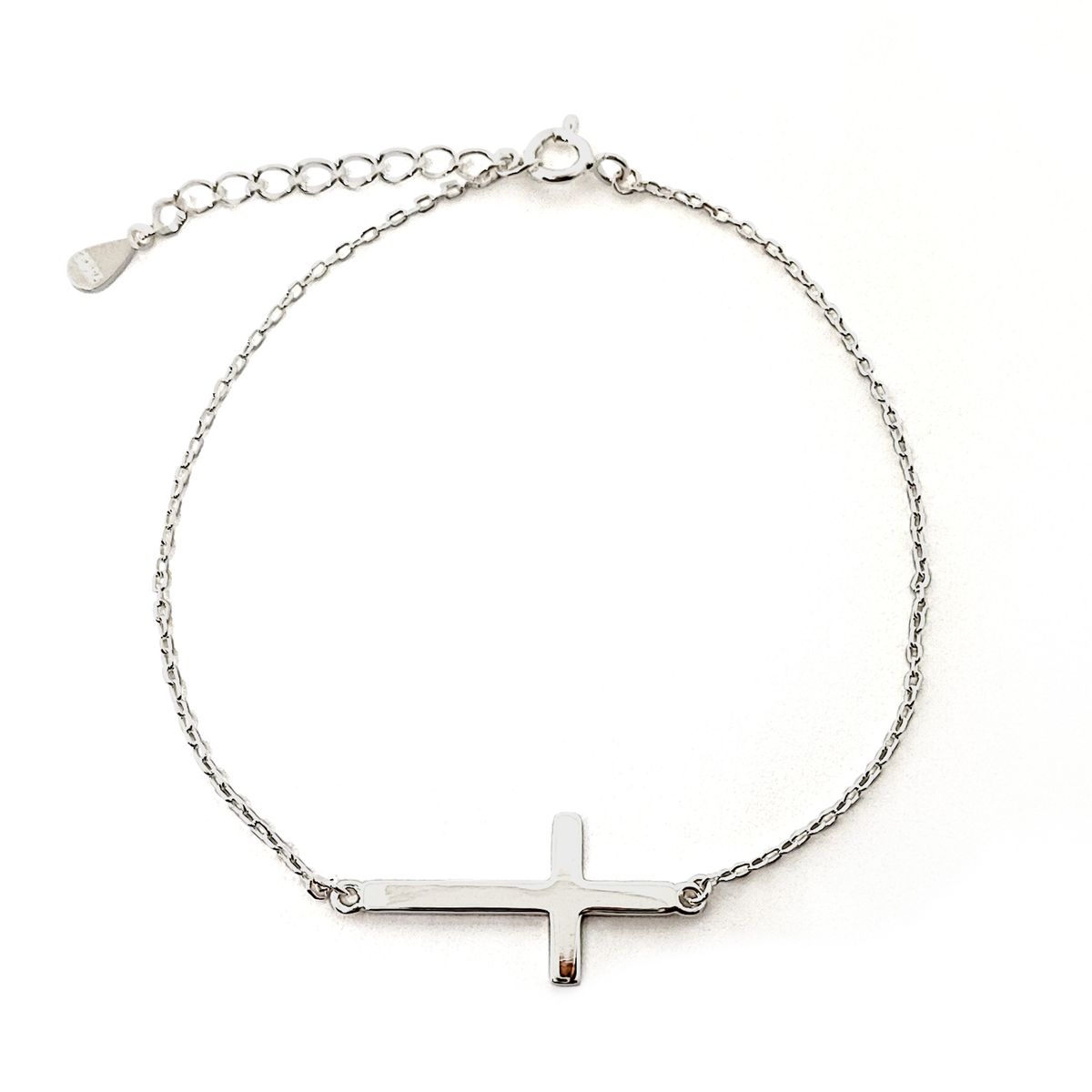 COGGIOLA - Pulsera Cruz Lisa Plata Fina 925