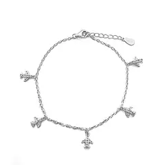 ANDREA COGGIOLA JOYAS - Pulsera Aviones Circones Plata Fina 925
