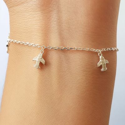 Imagen 2 del producto Pulsera Aviones Circones Plata Fina 925