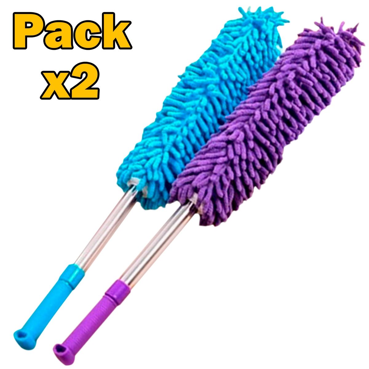 GENERICO - Pack X2 Plumero Microfibra Extensible Paño Limpieza