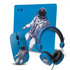 COOLCAPITAL - Pack 3 En 1 STF Mouse Audifono Mouse Pad Astronauta