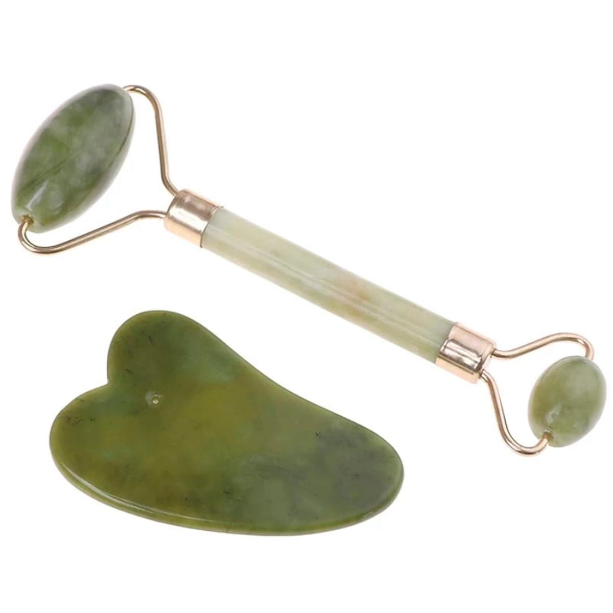 GENERICO - Rodillo Jade Masaje Facial Con Piedra Gua Sha