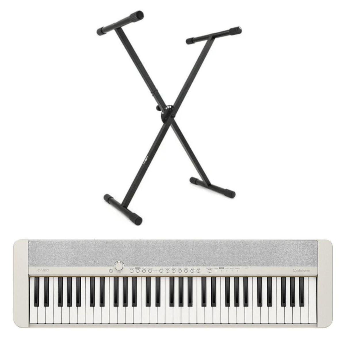 CASIO - Pack Teclado Casio CT-S1 Blanco + atril de tubo simple