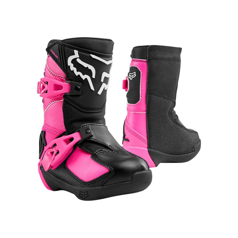 FOX - Botas Moto Infantil Comp K Negro/Rosado Fox FOX