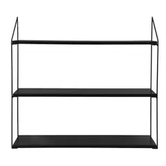 URBAN PRODUCTS - REPISA 3 NIVELES 60X15X54CM METAL BASE MADERA NEGRA