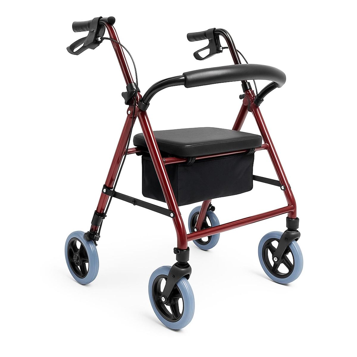 GLOMED - Andador Ortopédico Roller 4 Ruedas Asiento y Canasto