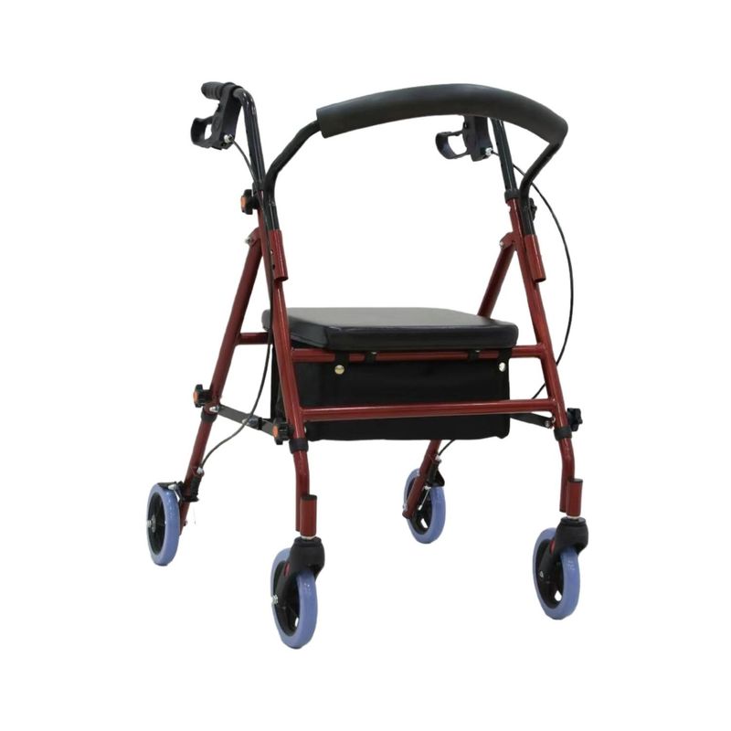 GLOMED - Andador Ortopédico Roller 4 Ruedas Asiento y Canasto