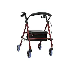 GLOMED - Andador Ortopédico Roller 4 Ruedas Asiento y Canasto