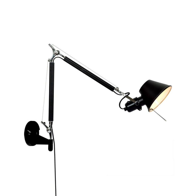 LED STUDIO - APLIQUÉ MURO LED STUDIO GALILEO CON BRAZO S/AMP E27 NEGRO