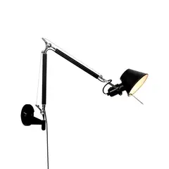 LED STUDIO - APLIQUÉ MURO GALILEO CON BRAZO S/AMP E27 NEGRO