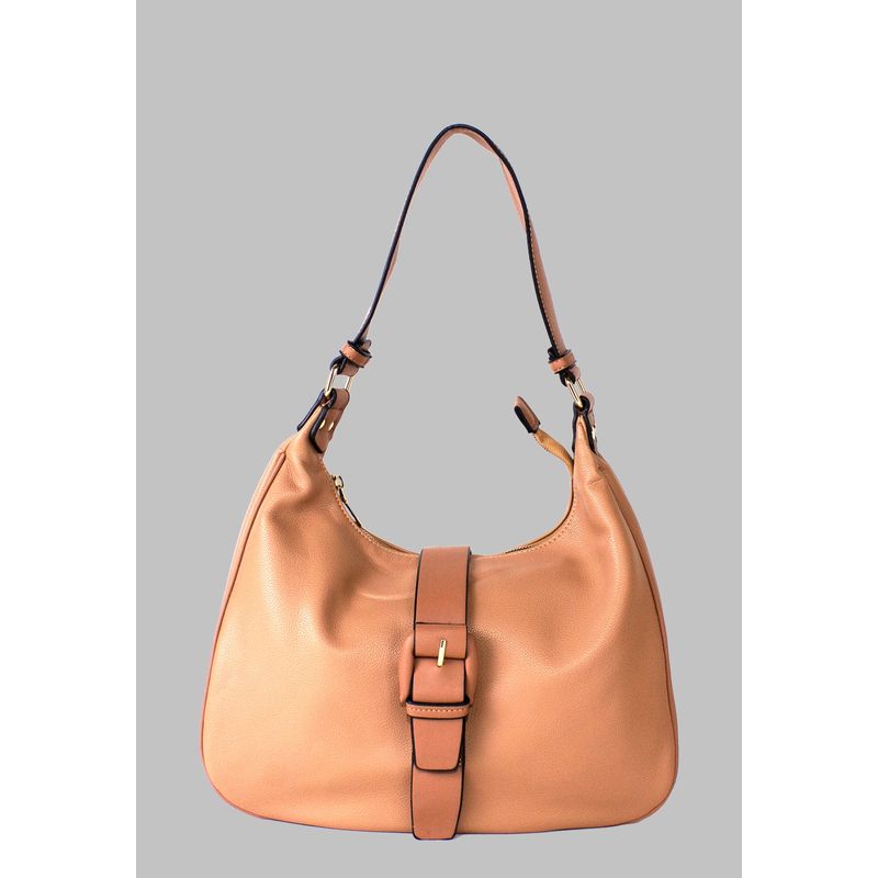 MAILEA - Cartera ecocuero hebilla frontal para mujer taupe