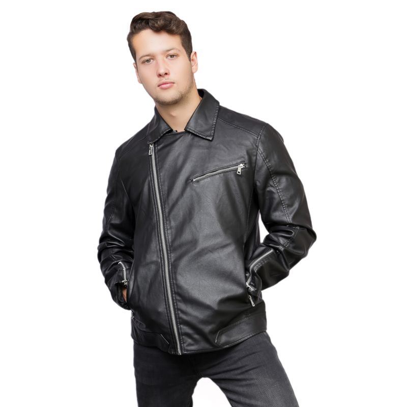 TODOPIEL - Chaqueta de Ecocuero Hombre Negro Todopiel