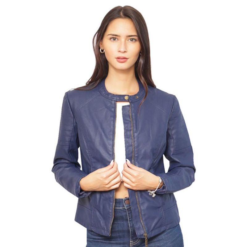 TODOPIEL - Chaqueta de Ecocuero Mujer Azul Marino Todopiel