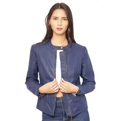 TODOPIEL - Chaqueta de Ecocuero Mujer Azul Marino
