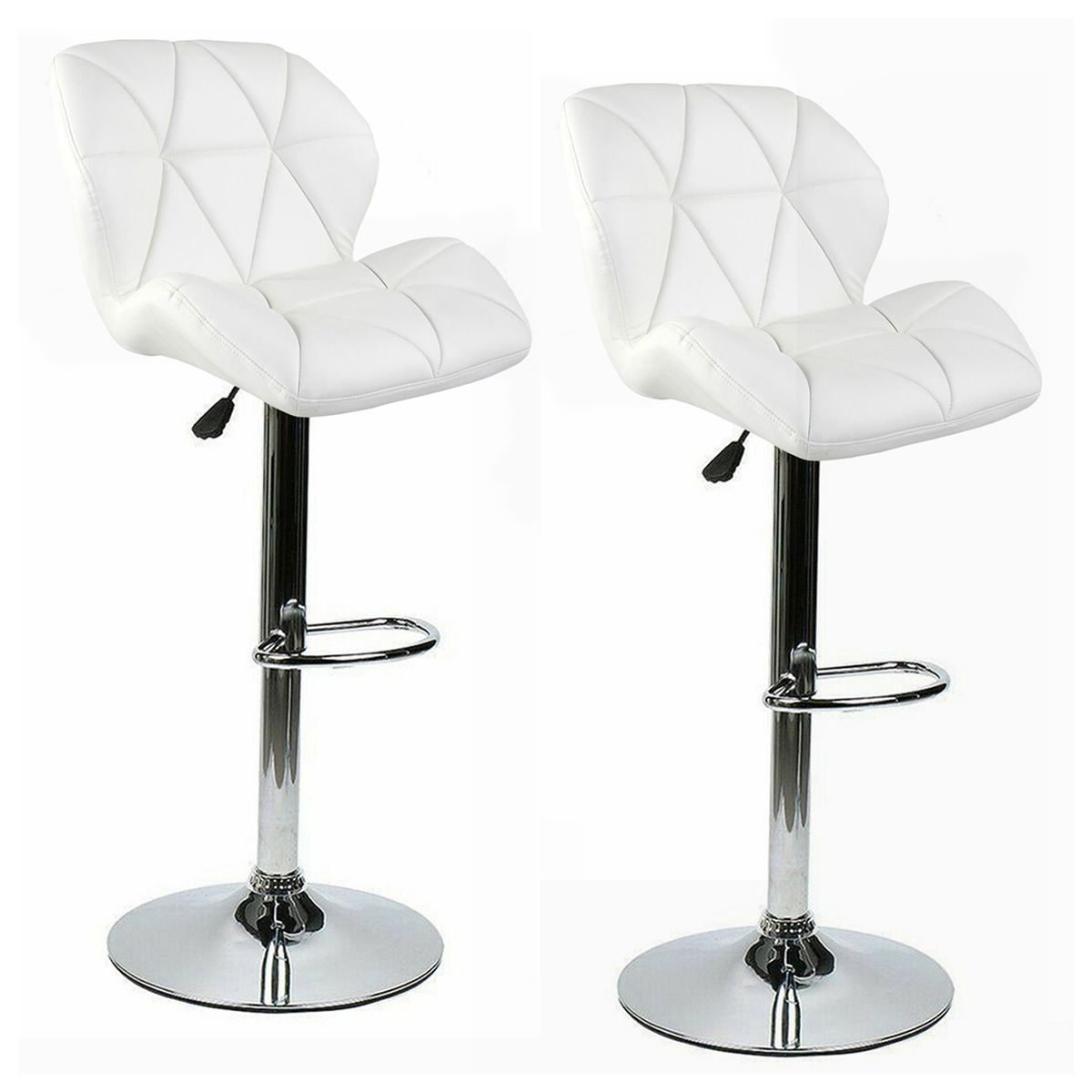 NOVAHUS - PACK 2 SILLA ALTA BAR ACOLCHADA - BLANCO
