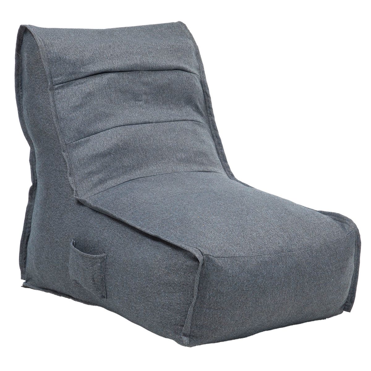 RELAN - Sillón Pouf / Puff Gris Con Respaldo Relan