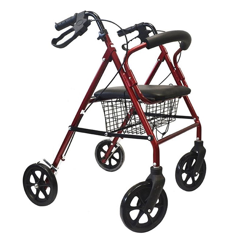 GLOMED - Andador Burro Ortopédico 4 Ruedas - Asiento y Canasto Pro GLOMED