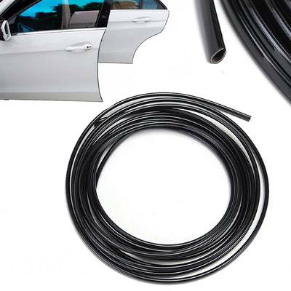 GENERICO - Moldura Protectora De Puertas Capot 15m NEGRO Auto Karvas