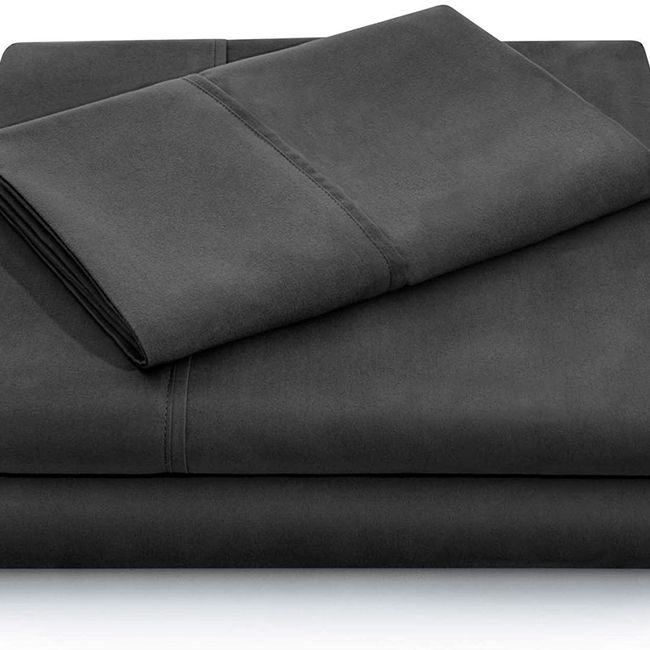 GENERICO - Juego de Sábanas 2 Plazas 200 Hilos 4 Piezas - Negra