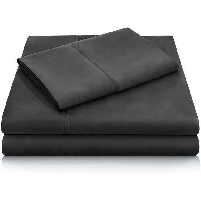 GENERICO - Juego de Sábanas 2 Plazas 200 Hilos 4 Piezas - Negra