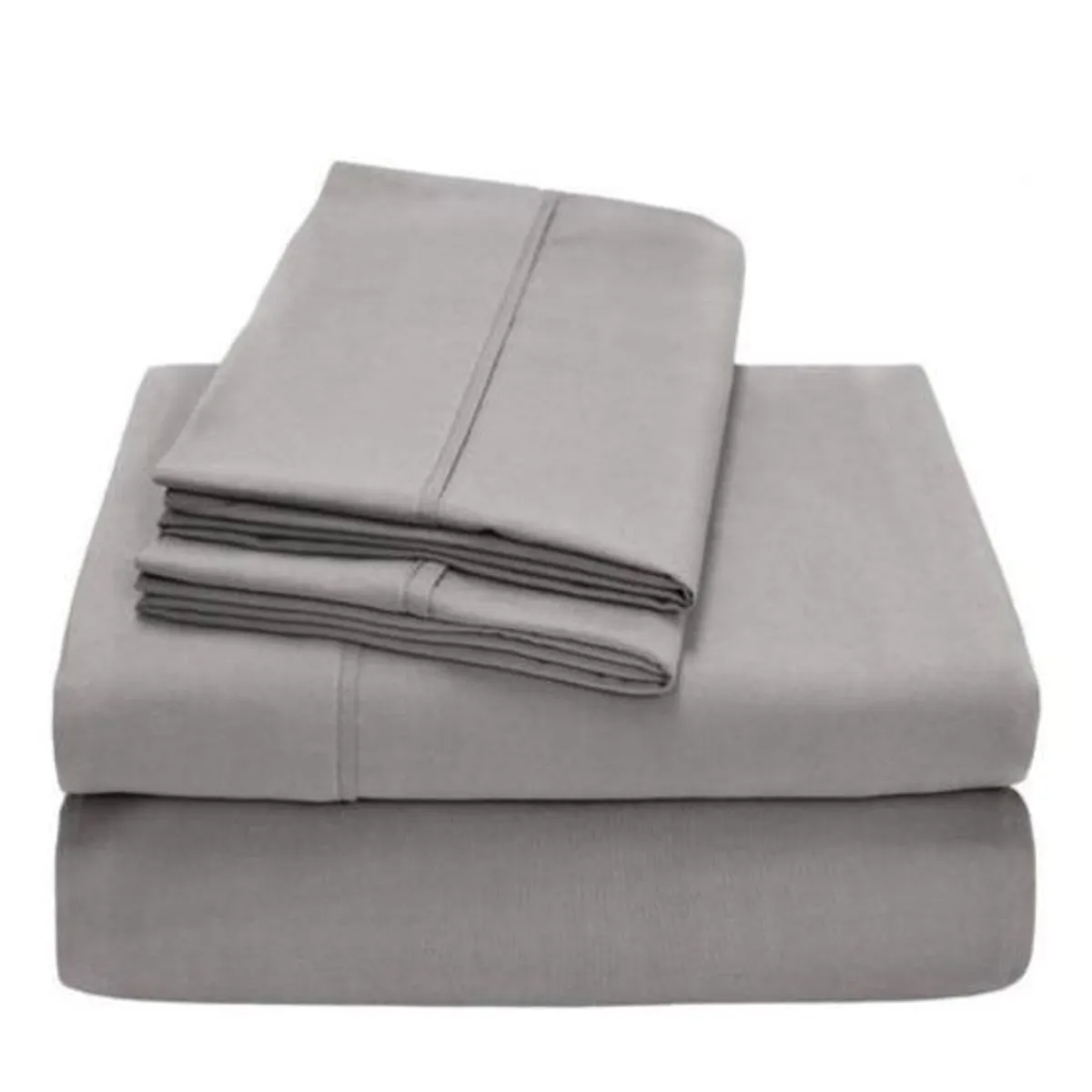 GENERICO - Juego de Sábanas 2 Plazas 200 Hilos 4 Piezas - Gris