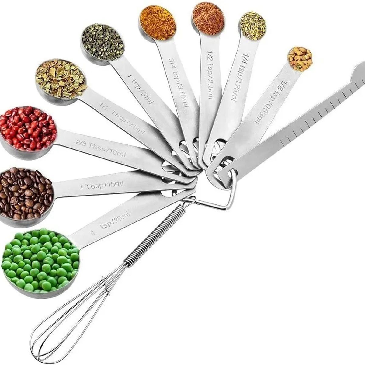 GENERICO - Juego De Cucharas Medidoras De Acero Inoxidable De 11 Piezas