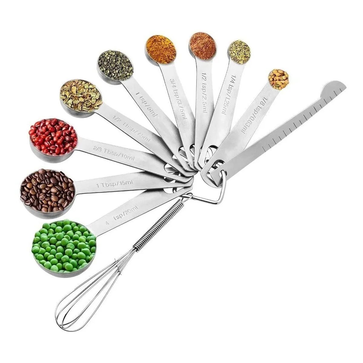 GENERICO - Juego De Cucharas Medidoras De Acero Inoxidable De 11 Piezas