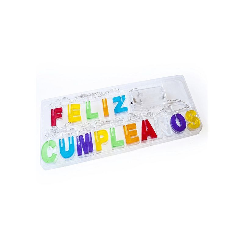 GENERICO - Letra De Feliz Cumpleaños Colorido Conformado Con Led.