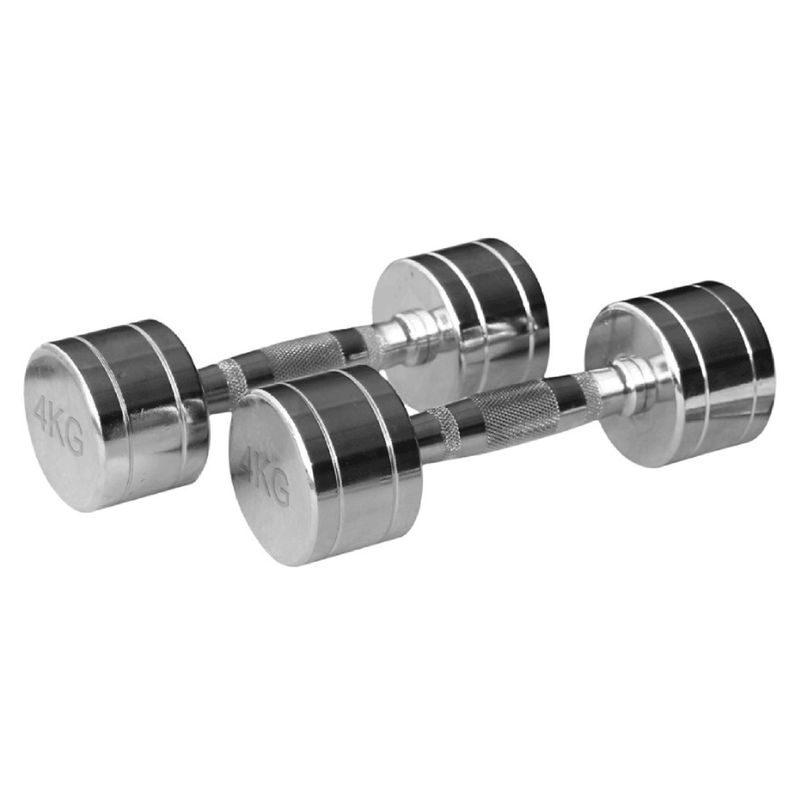 ULTIMATE FITNESS - MANCUERNAS CROMADAS 4 KG (PAR)