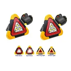 GENERICO - Pack X2 Triangulo De Emergencia Recargable Portatil Solar