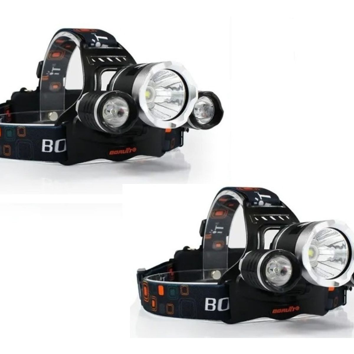 GENERICO - Pack X2 Lampara Led Cabeza Cintillo 3 Focos Recargable T6