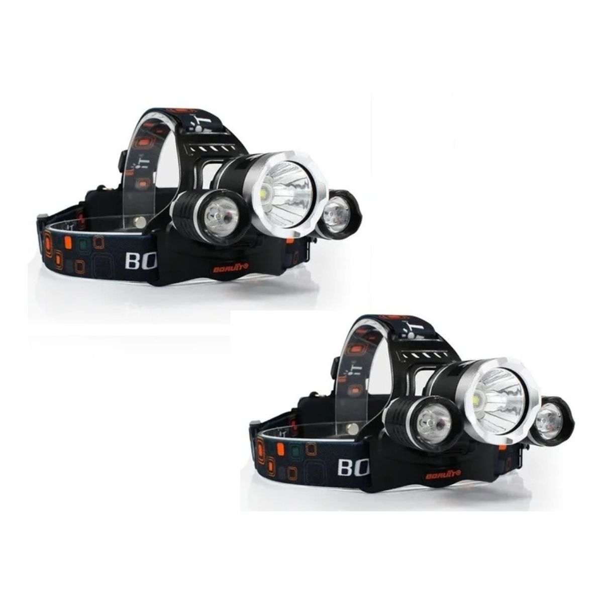 GENERICO - Pack X2 Lampara Led Cabeza Cintillo 3 Focos Recargable T6