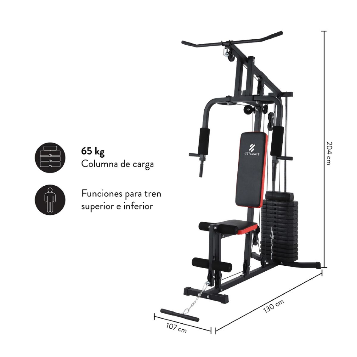 ULTIMATE FITNESS - Máquina Home Gym P550 Pro 65 Kg