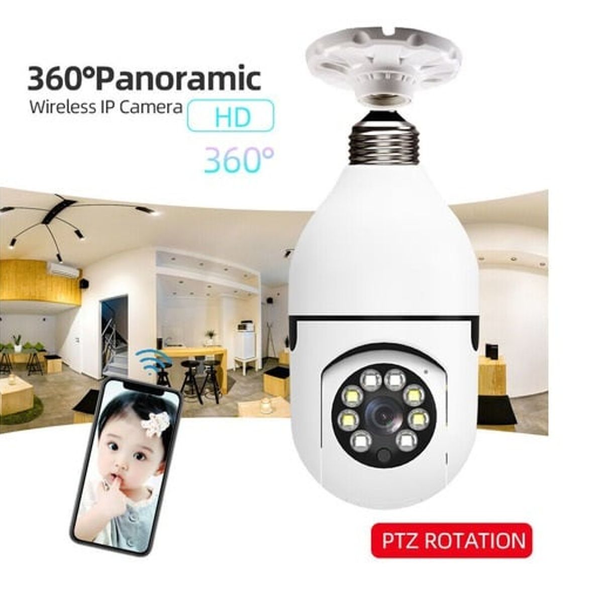 GENERICO - Ampolleta Led Con Camara 360° Hd Wifi
