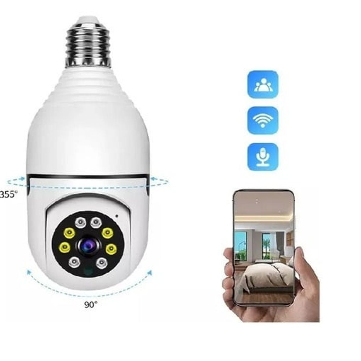 GENERICO - Ampolleta Led Con Camara 360° Hd Wifi