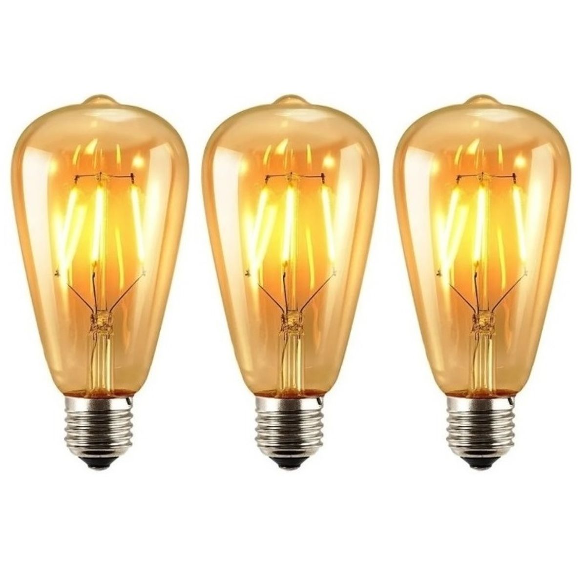 GENERICO - Pack X3 Ampolleta Retro Led Vintage Luz Calida 4w