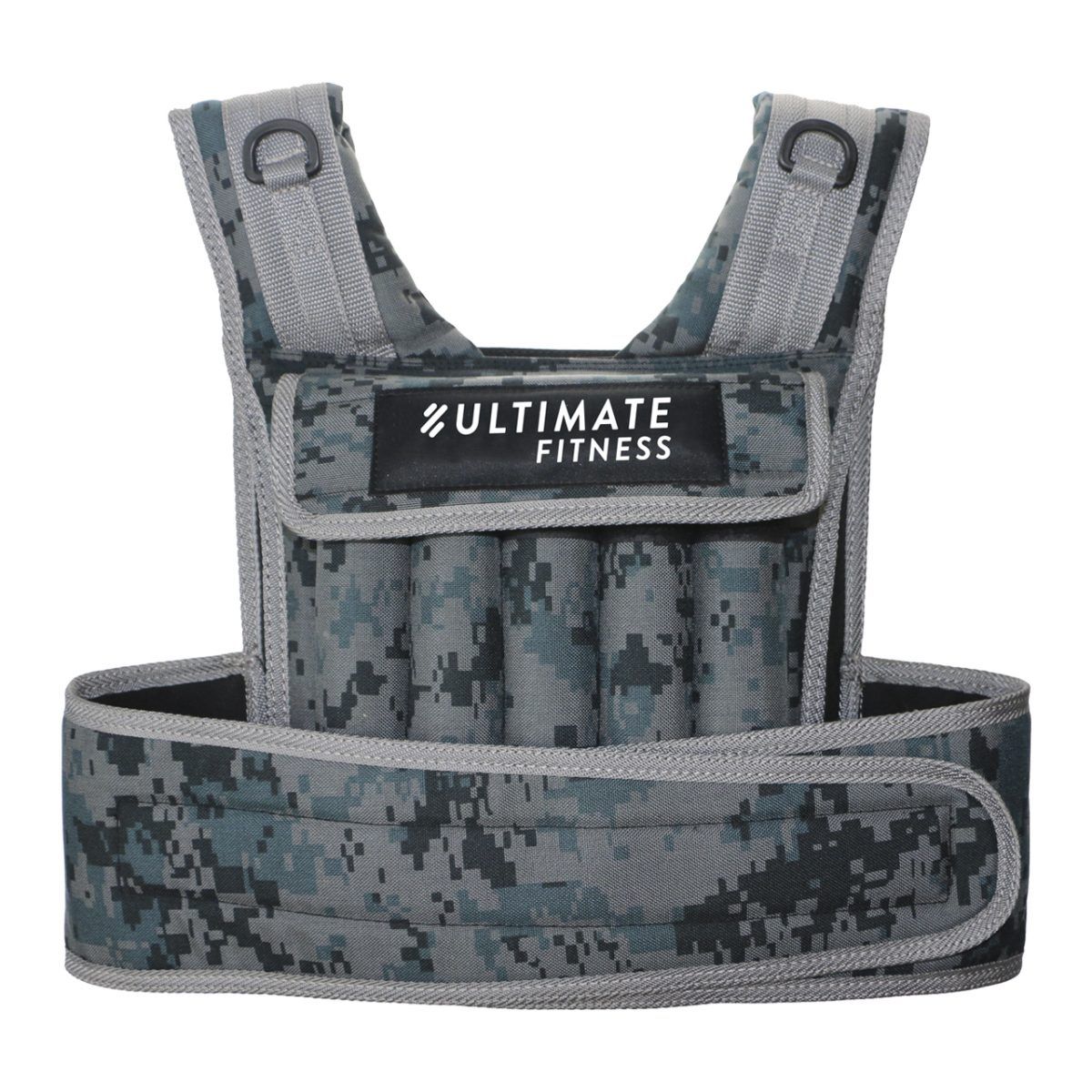 ULTIMATE FITNESS - CHALECO PESO 20 KG INTERCAMBIABLE PRO CAMUFLAJE
