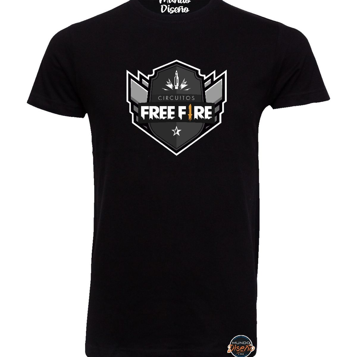 MDC - Polera De Hombre Manga Corta Free Fire Escudo