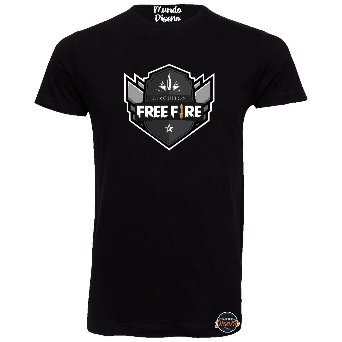 MDC - Polera De Hombre Manga Corta Free Fire Escudo