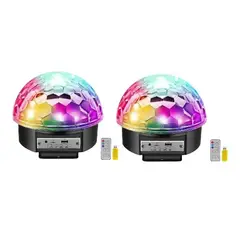 GENERICO - Pack X2 Bola Disco Magic Rítmica Luces De Fiesta