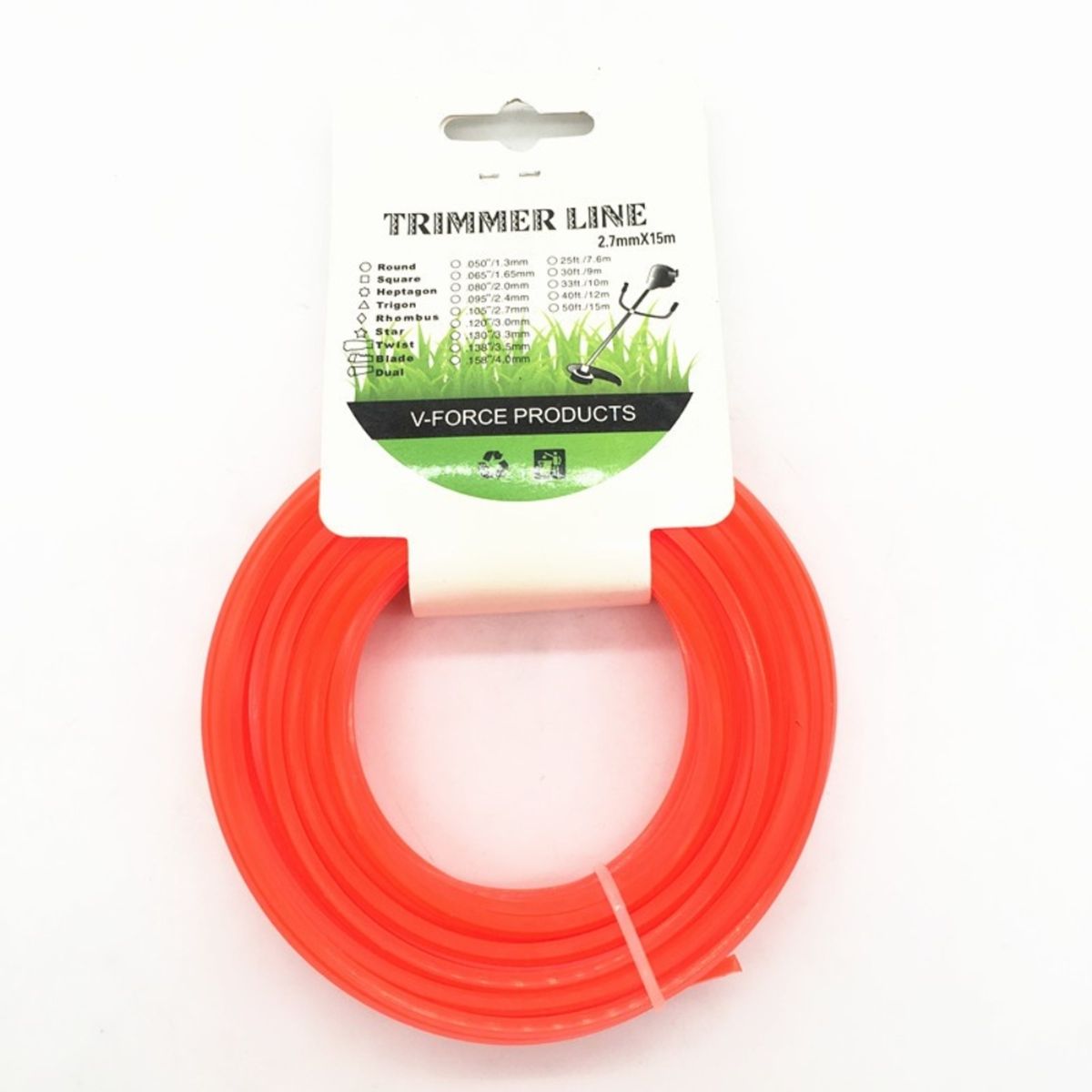 GENERICO - Trimmer Line. Tira de Corte para Podadoras de Ceped 2.7 mm X 15m